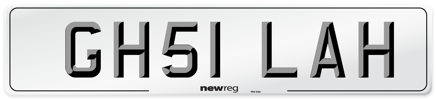 GH51 LAH Number Plate from New Reg